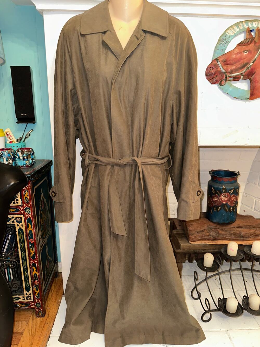 VINTAGE 90's SANYO NY EXCLUSIVELY FOR BLOOMINGDALE'S TRENCHCOAT UNISEX MEN'S 36